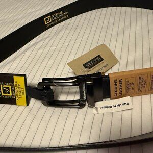 Stone Mountain Leather Mens Belt Black 28 - 44 NWT Wilson's Quick Release Buckle